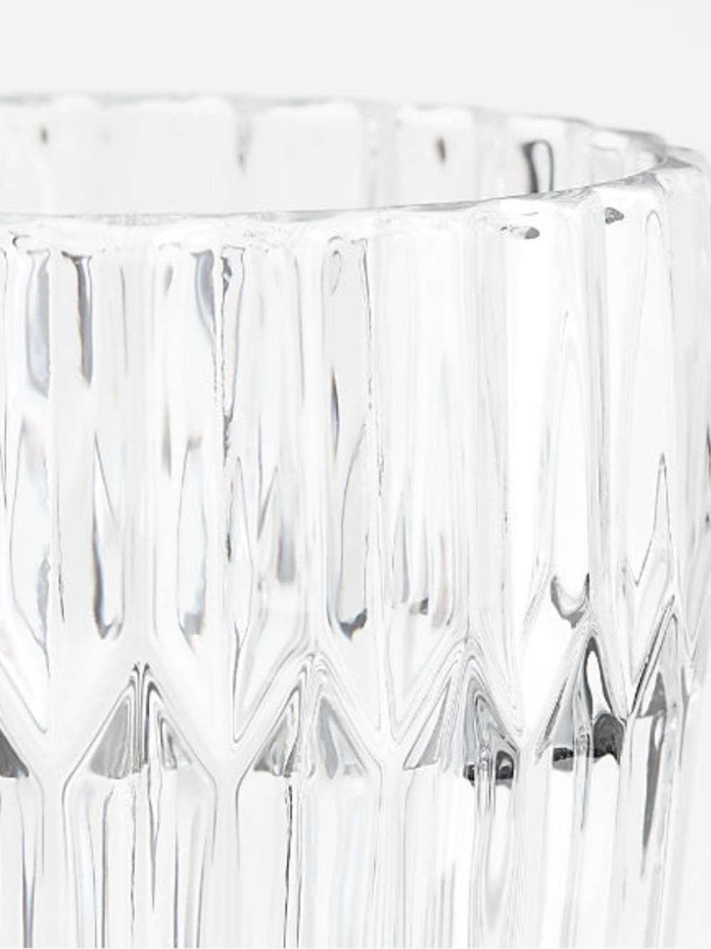 New! Crate&Barrel Clear Ribbed Highball Glass Set of 4 - Picture 2 of 2